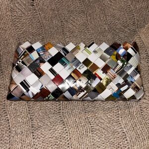 Nahui Ollin Handmade Upcycled Magazine Zippered Clutch Eco Pouch
